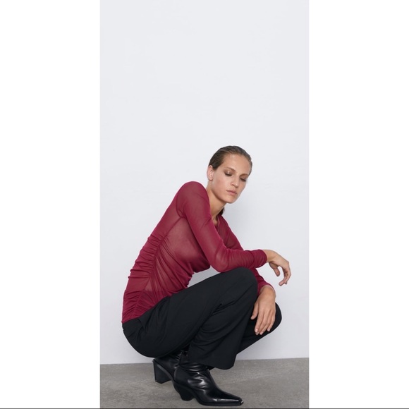 ZARA pleated tulle top - Picture 3 of 7